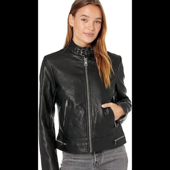 Levi's NWOT black faux leather jacket - Picture 6 of 9